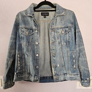 Lucky Brand Women's Light Blue Distressed Jean Jacket
